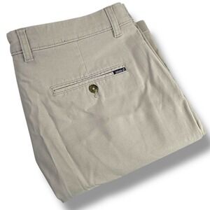 Johnnie-O Neal Chino Golf Shorts Mens 36 Stone Khaki Stretch Twill Preppy *READ*
